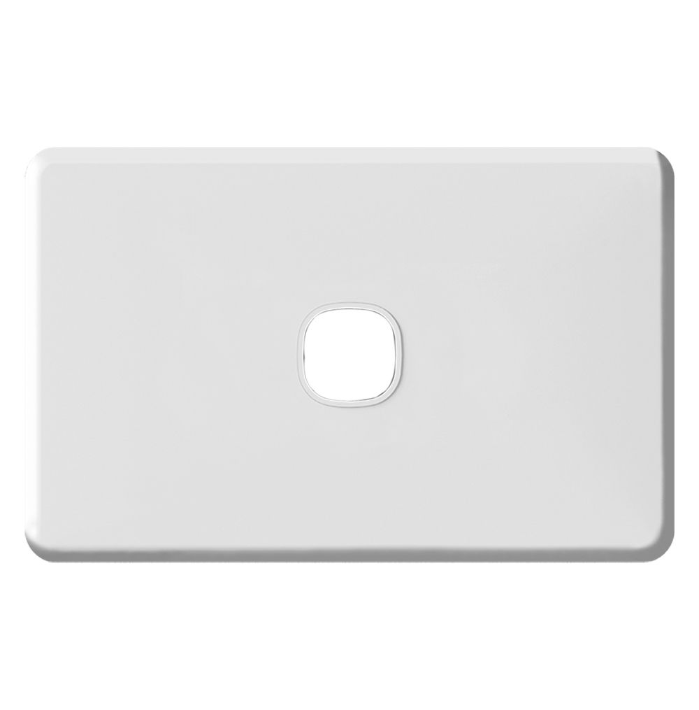 ENIGMA 1Gang Empty Grid with Surround Classic White (Australian Standard)