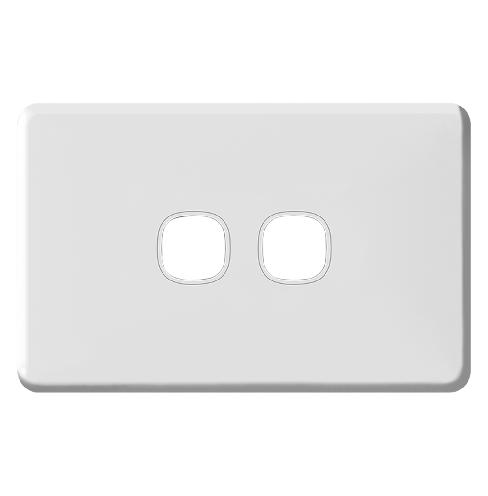 ENIGMA 2Gang Empty Grid with Surround Classic White (Australian Standard)