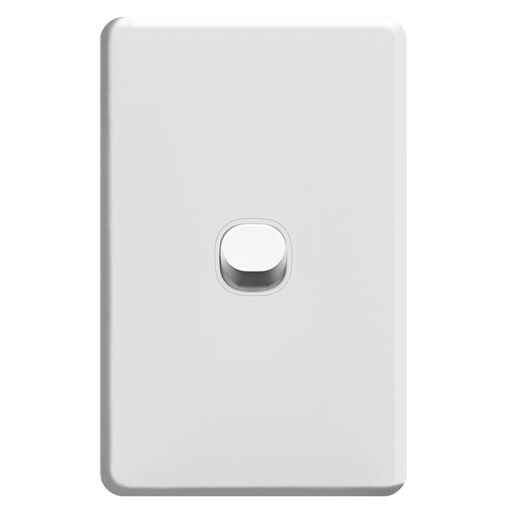 ENIGMA 16Amp. 250V a.c. 1Gang 2Way Vertical Slim Classic White (Australian Standard)