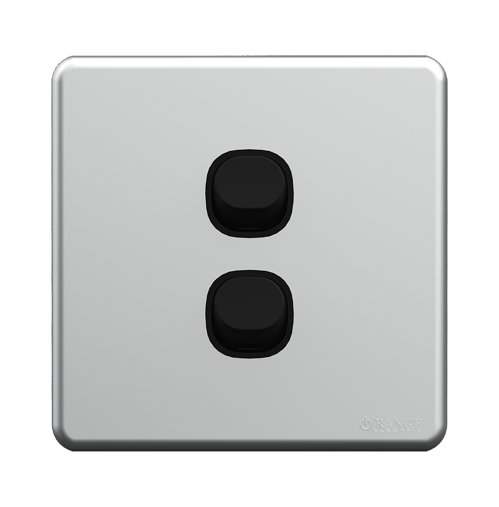 ENIGMA 10Amp. 2Gang 2Way Switch Stone Black (British Standard)