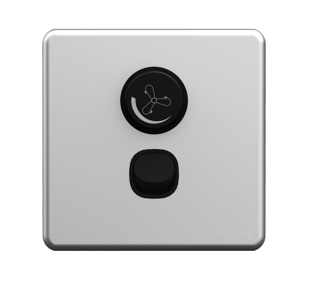 ENIGMA 400Watt Fan Controller with Switch Stone Black (British Standard)
