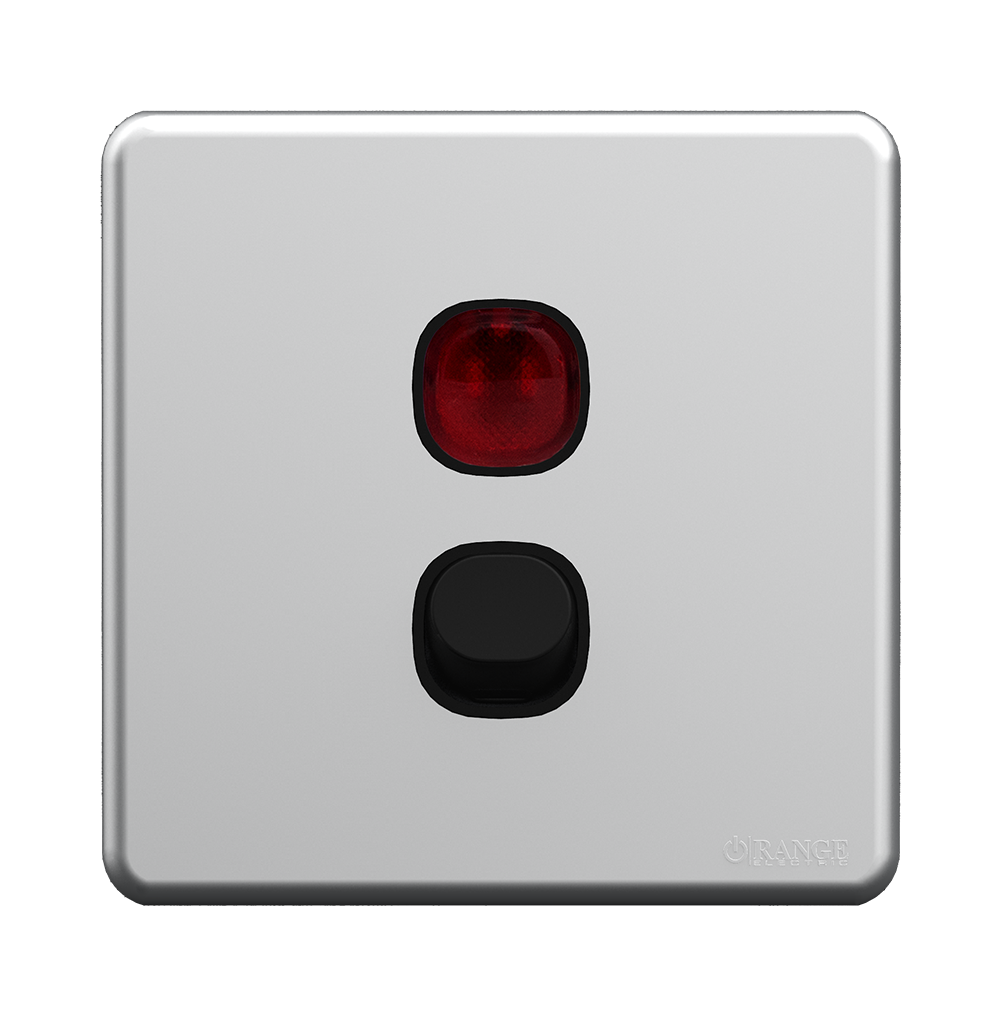 ENIGMA 20Amp. Double Pole Switch with Indicator Stone Black (British Standard)
