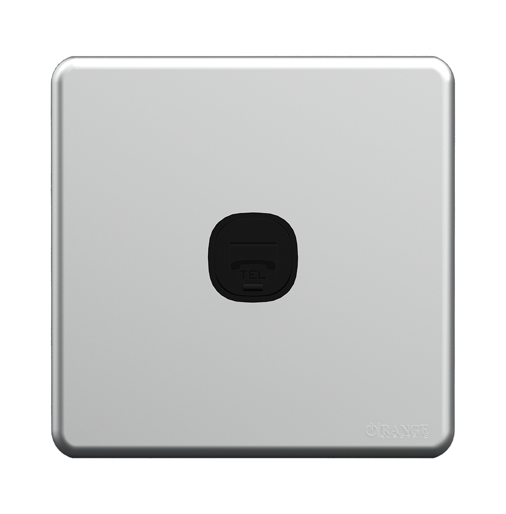 ENIGMA 1Gang 4Wire Telephone Outlet Stone Black (British Standard)