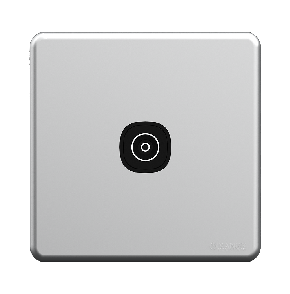 ENIGMA 1Gang TV Co-Axial Outlet (75Ohm) Stone Black (British Standard)