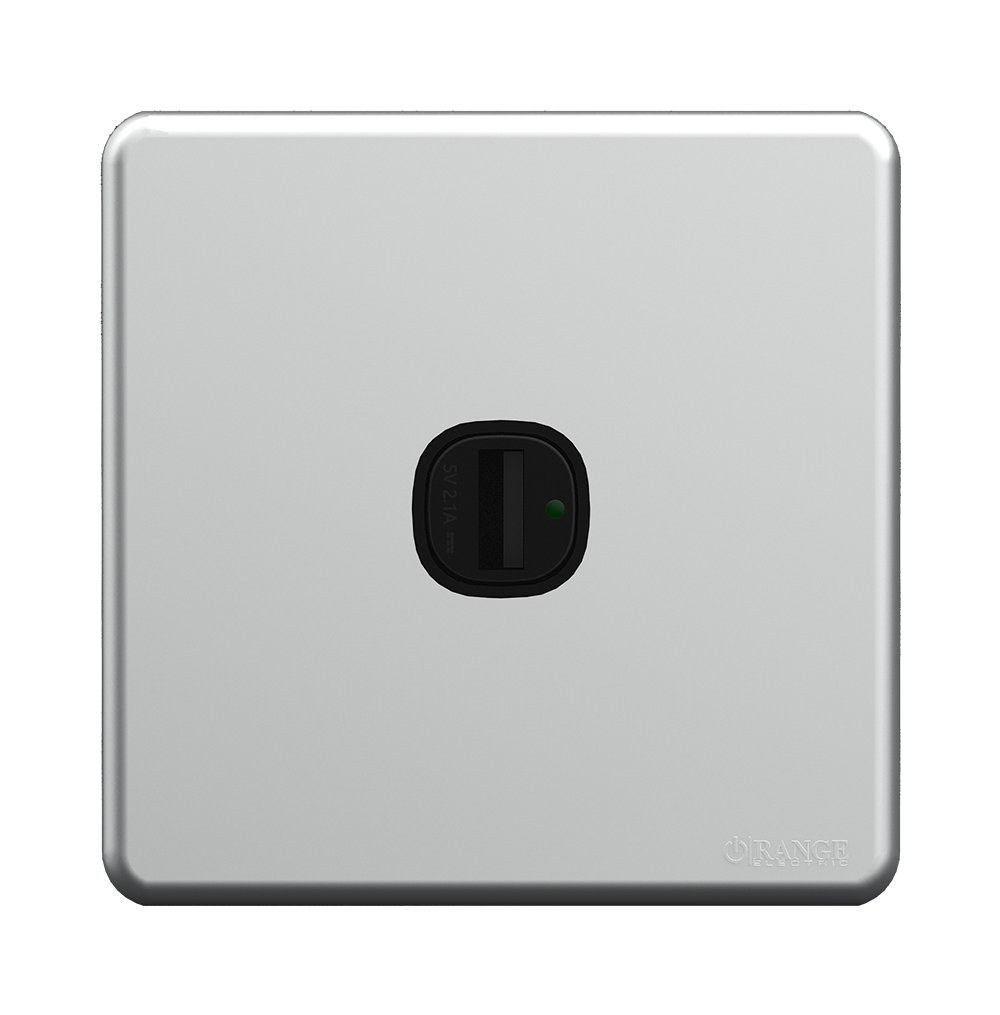 ENIGMA 2.1Amp. 1Gang Type-A USB Charger Outlet Stone Black (British Standard)