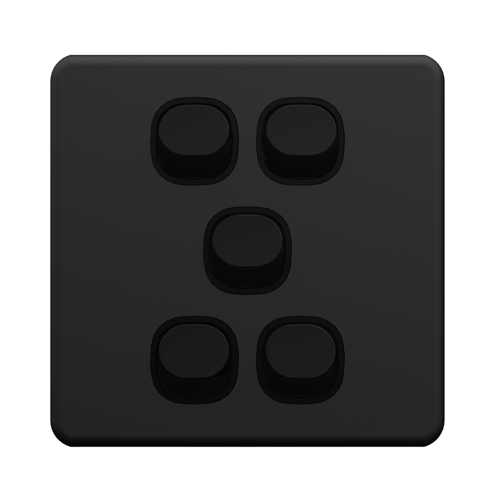 ENIGMA 10Amp. 5Gang 1Way Switch Gunmetal (British Standard)