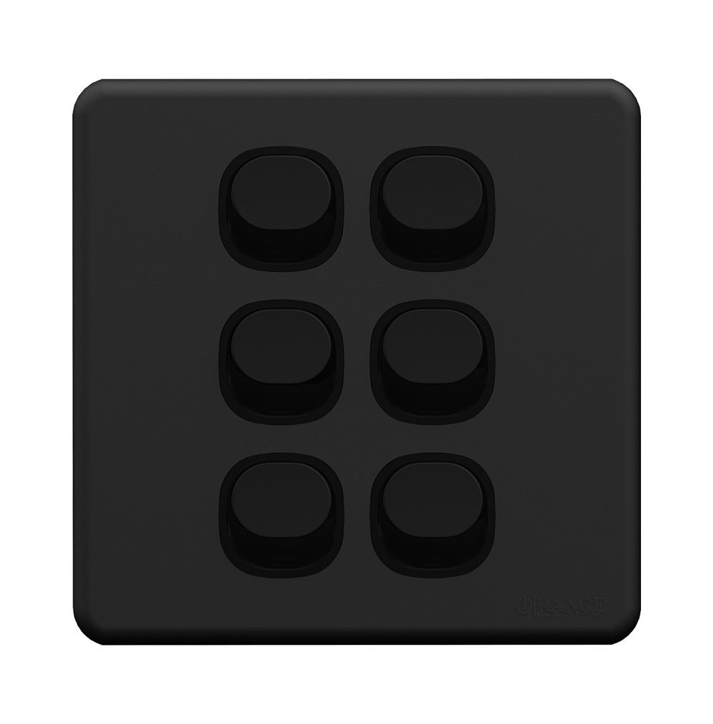 ENIGMA 10Amp. 6Gang 1Way Switch Gunmetal (British Standard)