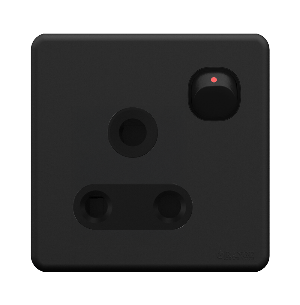 ENIGMA 15Amp. Single Switched Socket Outlet Gunmetal (British Standard)