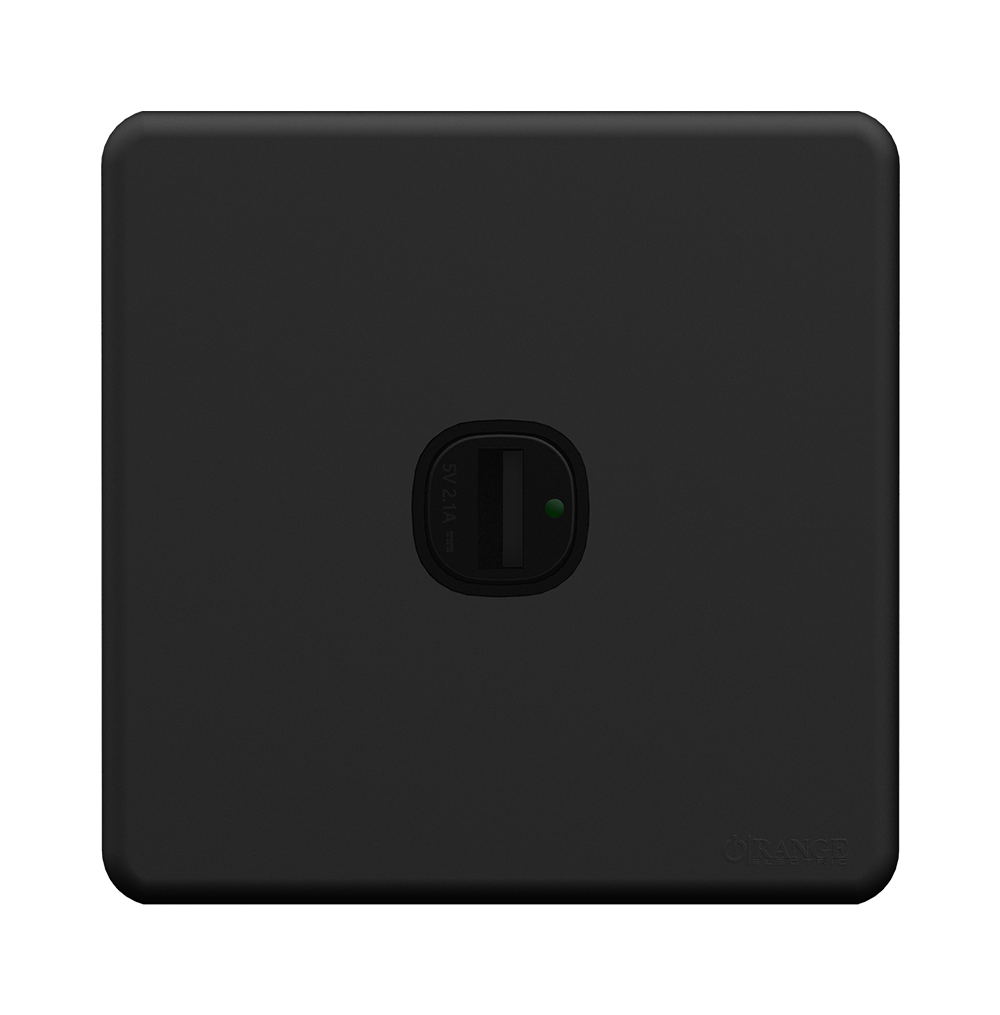 ENIGMA 2.1Amp. 1Gang Type-A USB Charger Outlet Gunmetal (British Standard)