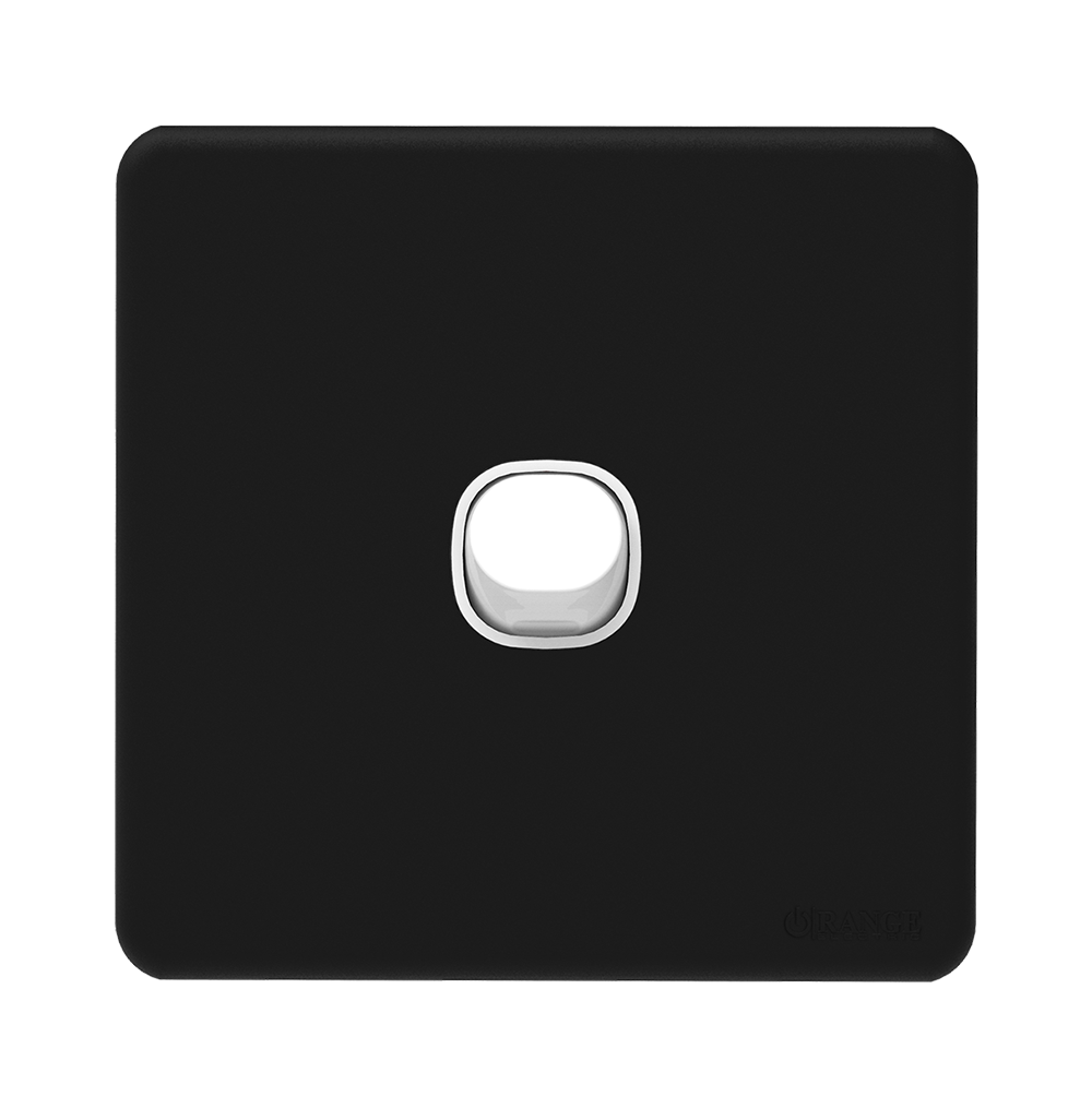 ENIGMA 10Amp. 1Gang 1Way Switch Pearl Black (British Standard)