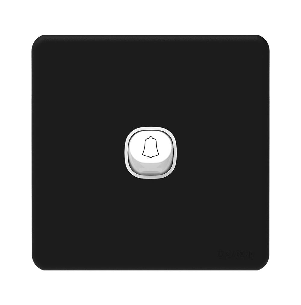 ENIGMA 10Amp. 1Gang 2Way Bell Press Switch Pearl Black (British Standard)