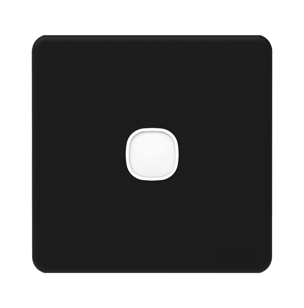 ENIGMA 1Gang Blank Plate with Removable Plug Pearl Black (British Standard)