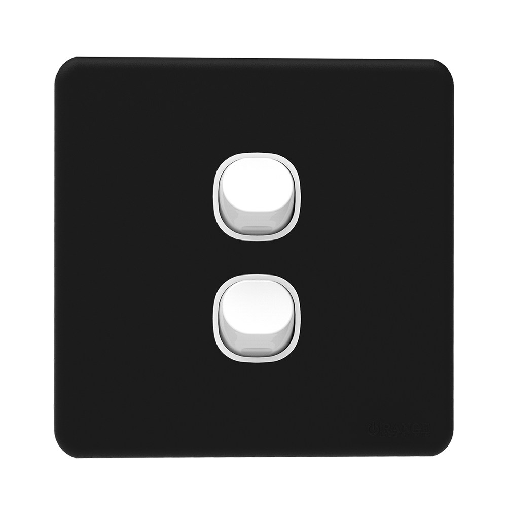 ENIGMA 10Amp. 2Gang 2Way Switch Pearl Black (British Standard)