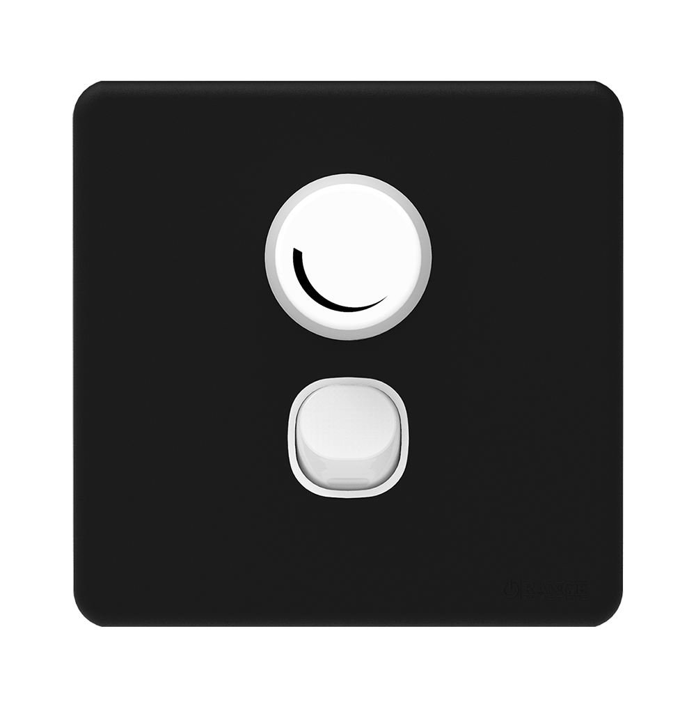 ENIGMA 400Watt Light Dimmer Controller with Switch Pearl Black (British Standard)