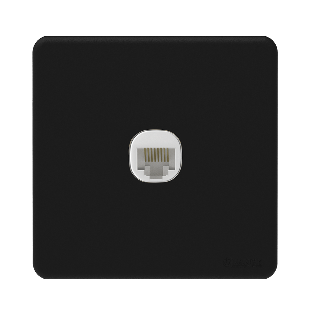 ENIGMA 1Gang 8Wire 8Contact Telephone/Data Outlet Pearl Black (British Standard)