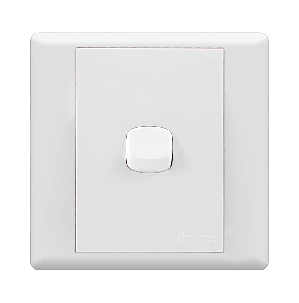 MONACO 10Amp. 1Gang 1Way Switch White with WH/Surround
