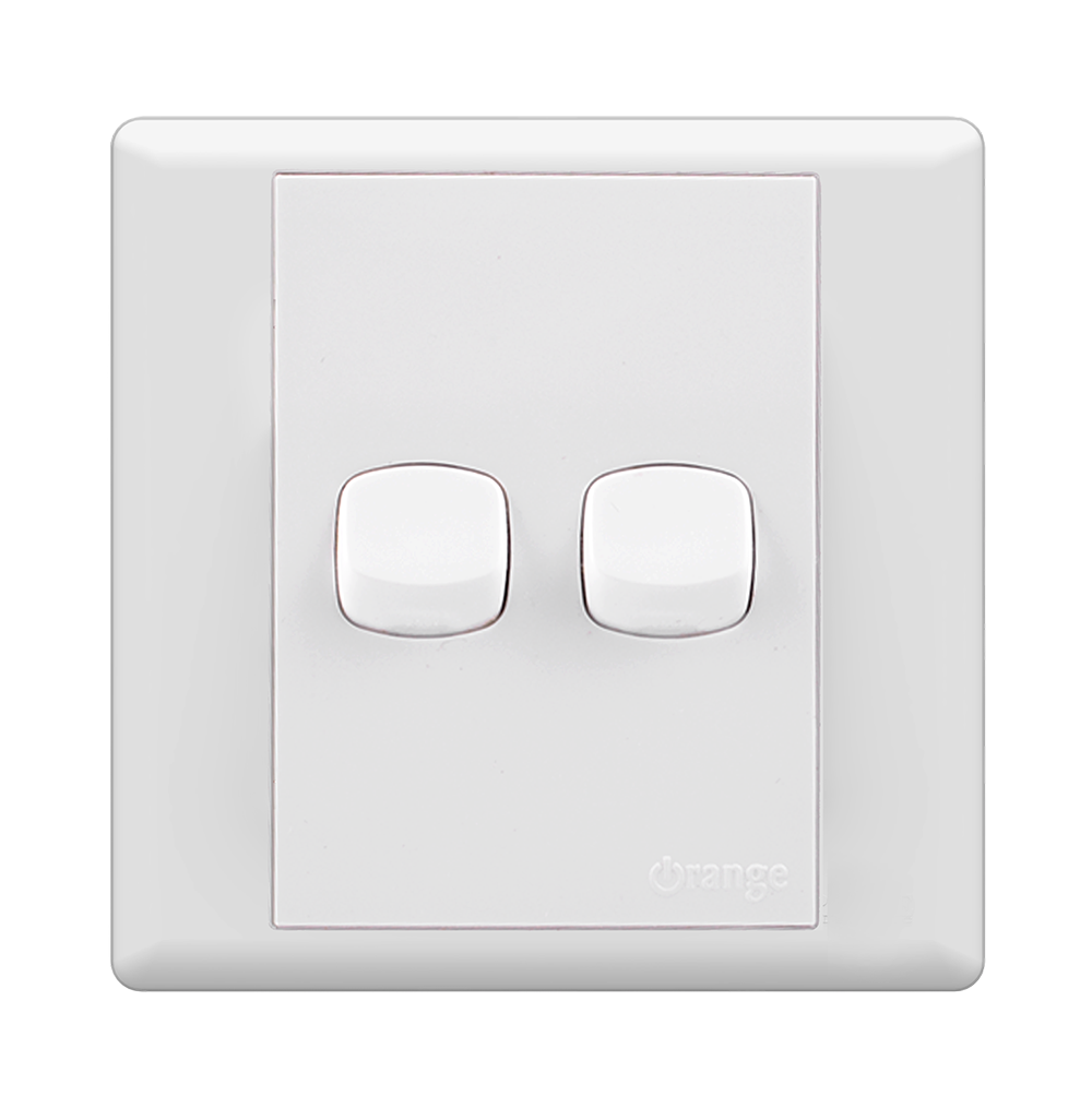 MONACO 10Amp. 2Gang 2Way Switch White with WH/Surround