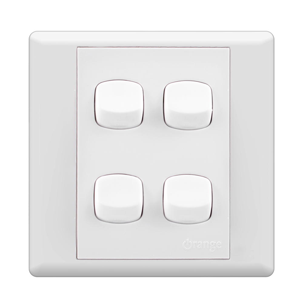 MONACO 10Amp. 4Gang 2Way Switch White with WH/Surround