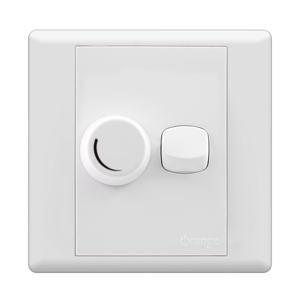 MONACO 400Watt Light Dimmer Controller with Switch White with WH/Surround