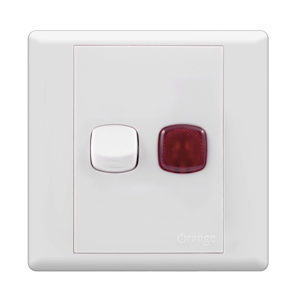 MONACO 20Amp. Double Pole Switch with Neon White with WH/Surround