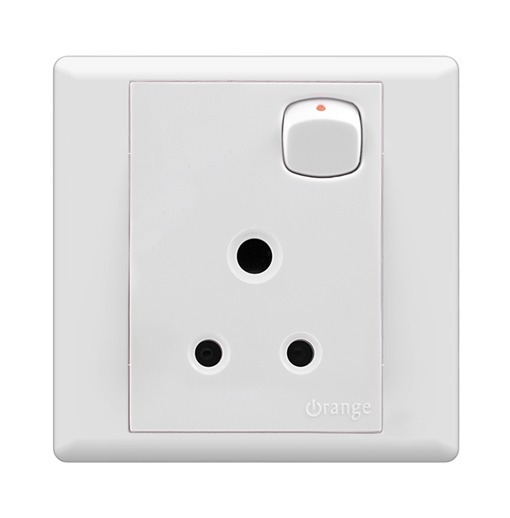 MONACO 5Amp. Single Switched Socket Outlet White with WH/Surround