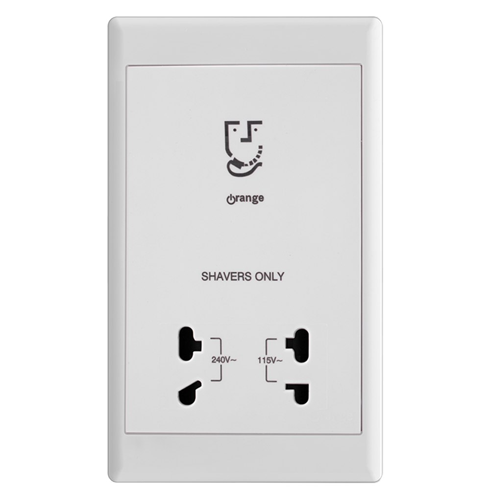 MONACO Universal Shaver Outlet with Shutter 110/240V 50Hz White with WH/Surround