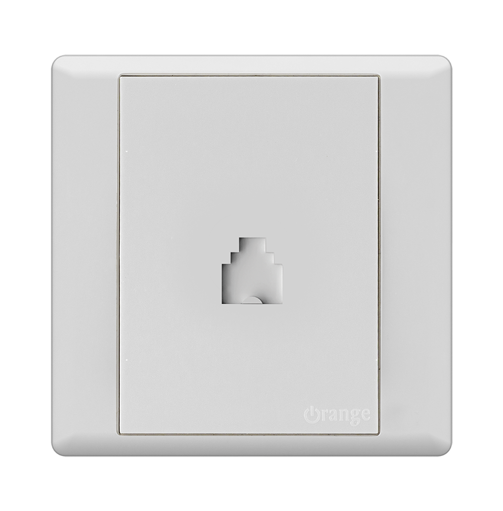 MONACO 1Gang 4Wire Telephone Outlet White with WH/Surround