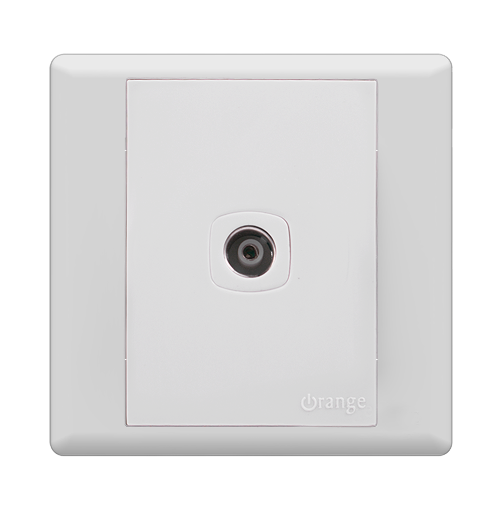 MONACO 1Gang  TV Co-Axial Outlet (75Ohm) White with WH/Surround