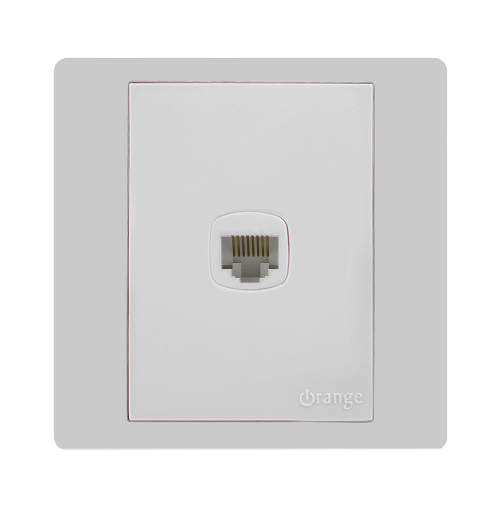 MONACO 1Gang 8Wire 8Contact Telephone/Data Outlet White with WH/Surround