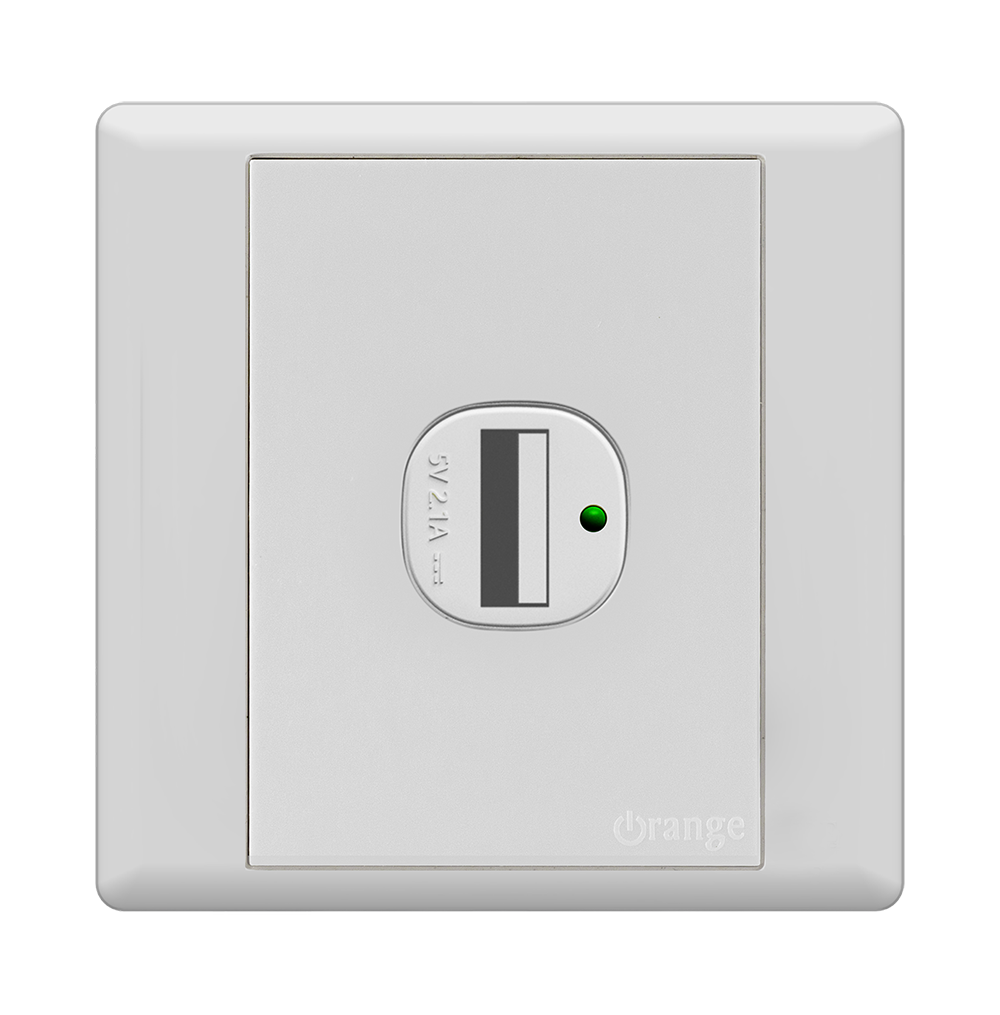MONACO 2.1Amp. 1Gang Type-A USB charger Outlet White with WH/Surround