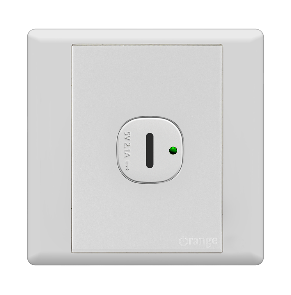 MONACO 2.1Amp. 1Gang Type-C USB charger Outlet White with WH/Surround