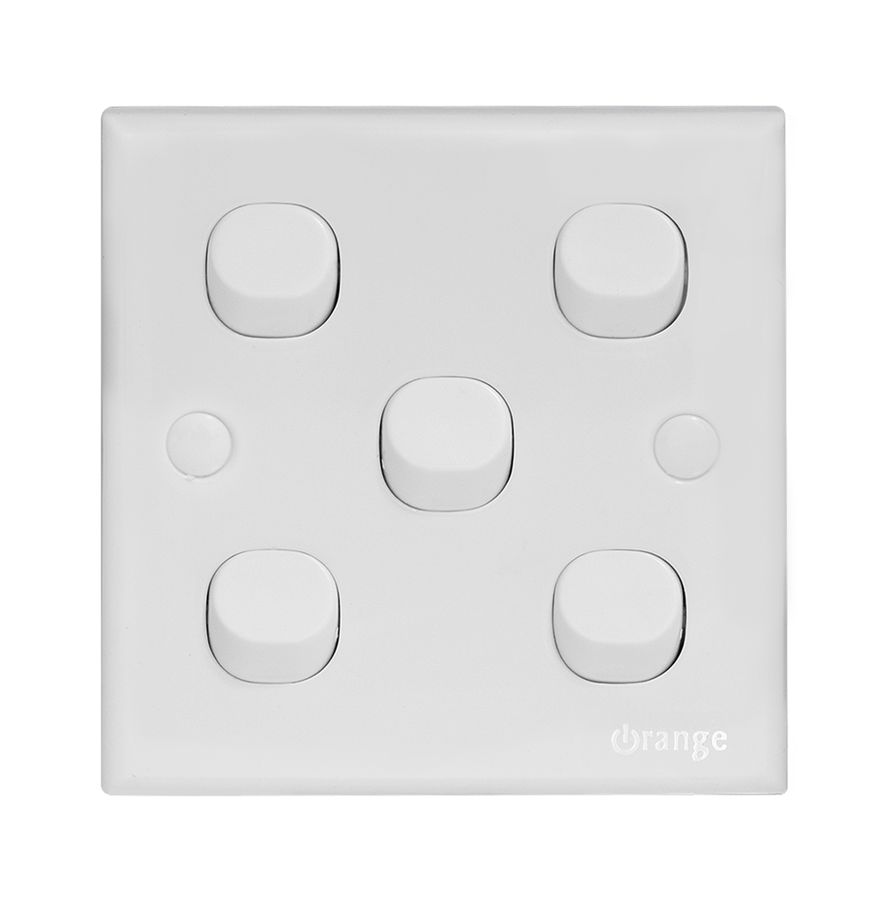 CASABLANCA 10Amp. 5Gang 1Way Switch White