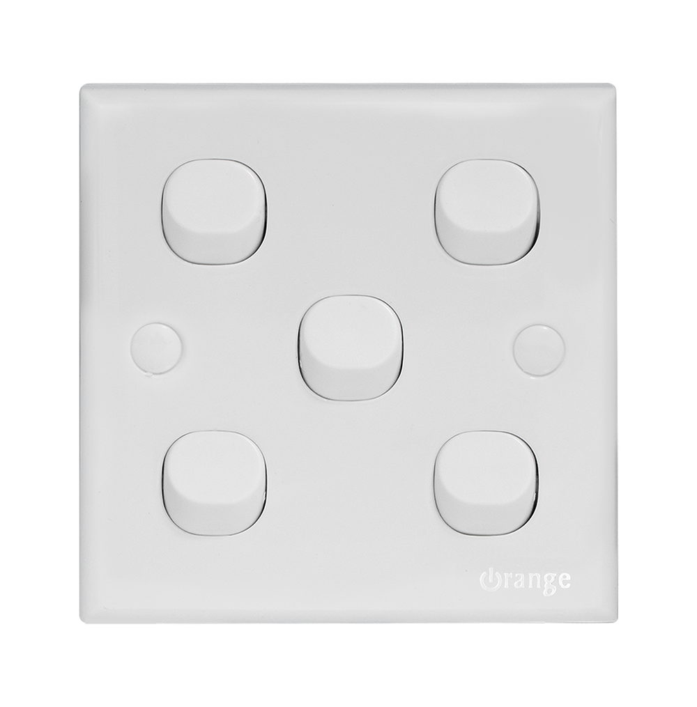 CASABLANCA 10Amp. 5Gang 2Way Switch White