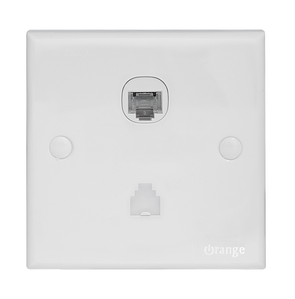 CASABLANCA 2Gang Telephone + Data Outlet White