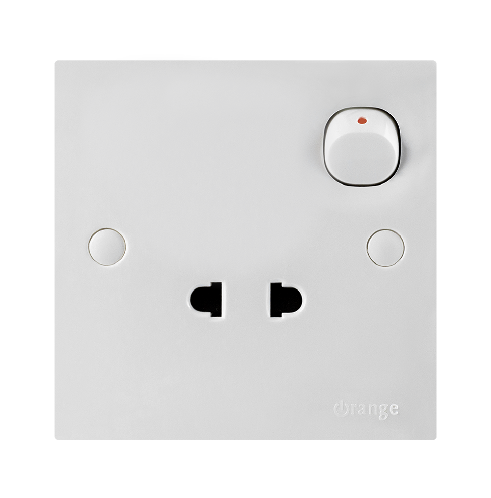 CASABLANCA 10Amp. Single 2Pin Switched Socket Outlet White