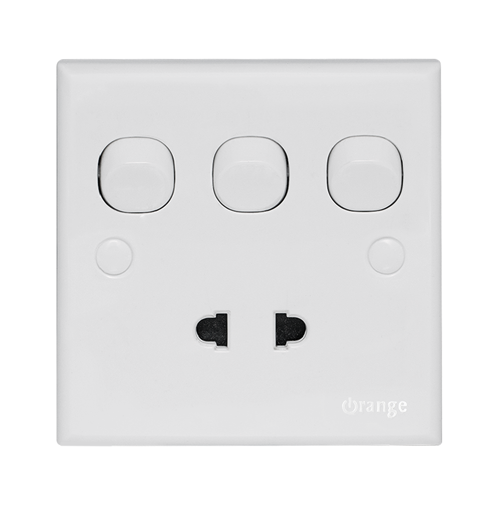 CASABLANCA 3Gang +2 Pin Socket Outlet White