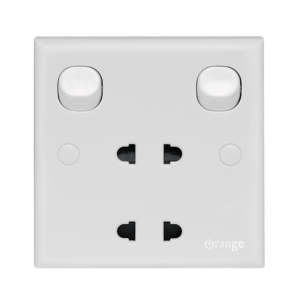 CASABLANCA 2Gang +2-2 Pin Socket Outlet White