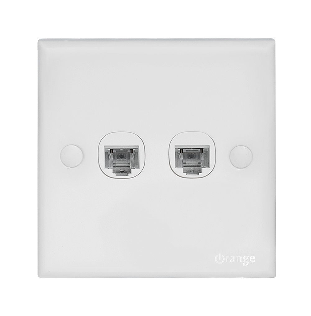 CASABLANCA 2Gang 8Wire 8Contact Telephone / Data Outlet White