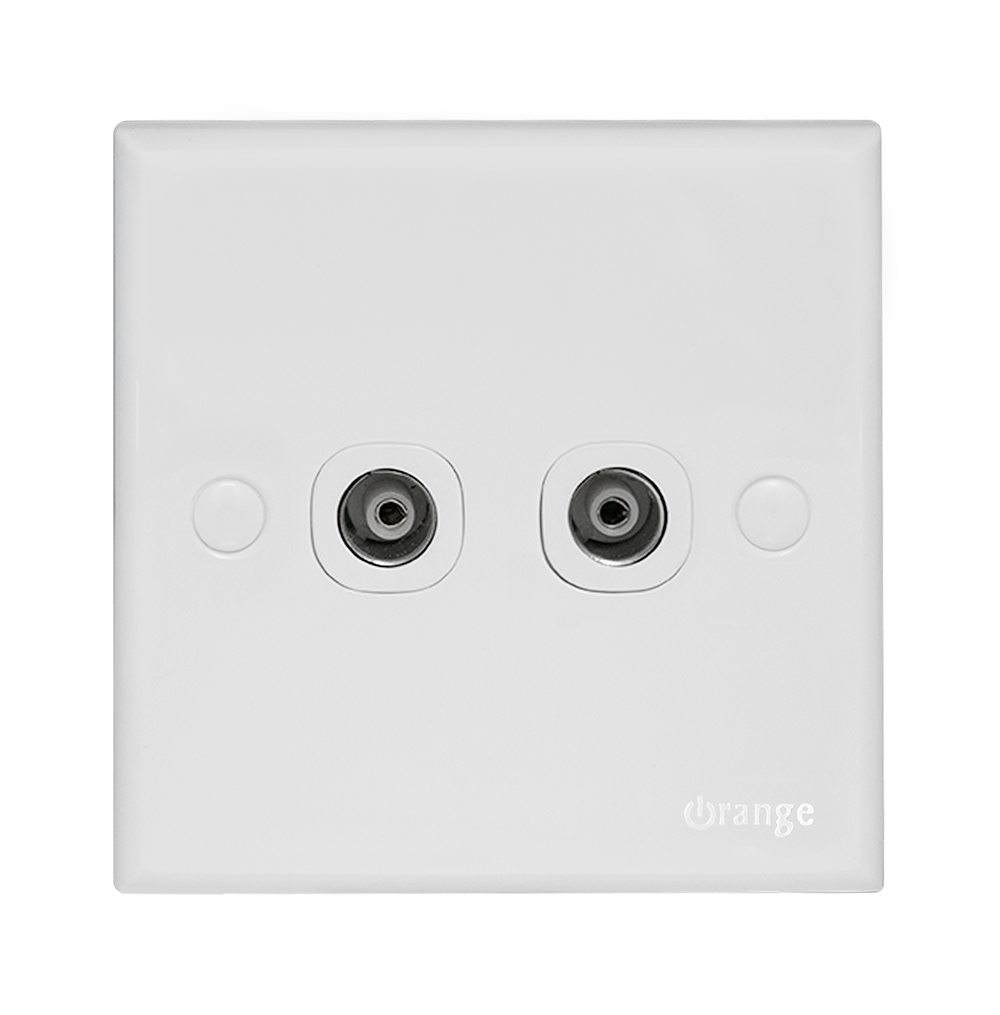 CASABLANCA 2Gang TV Co-Axial Outlet (75 Ohm) White
