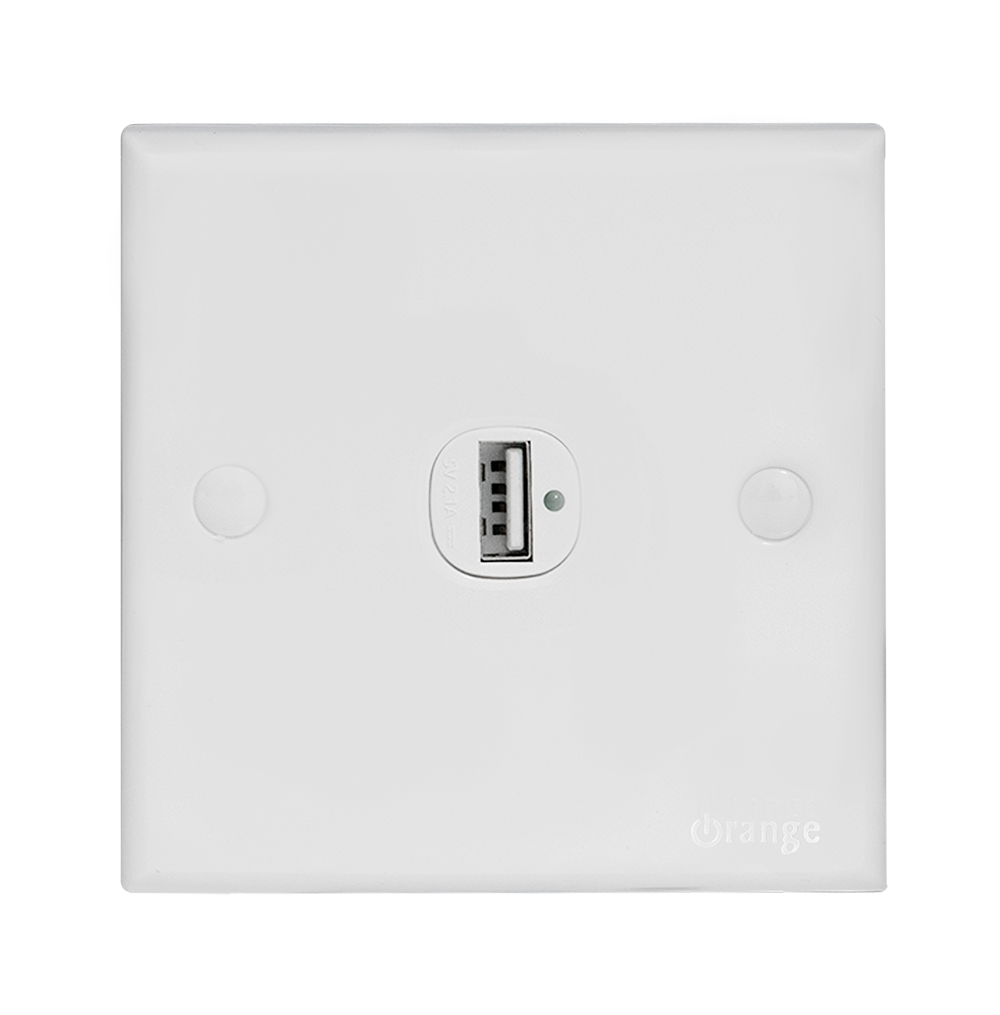 CASABLANCA 2.1Amp. 1Gang Type-A USB Charger Outlet White