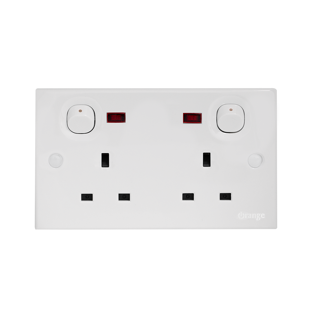 CASABLANCA 13Amp. Twin Switched Socket Outlet with Neon White