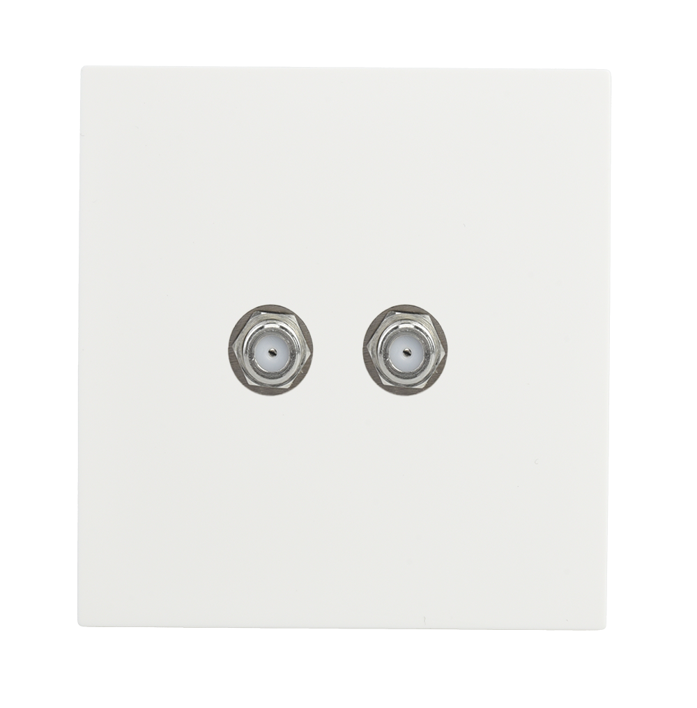 VIRAGO 2Gang TV Co-Axial Outlet (75 Ohm) White