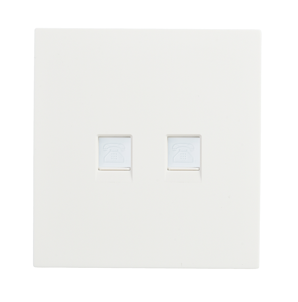 VIRAGO 2Gang Telephone Outlet White