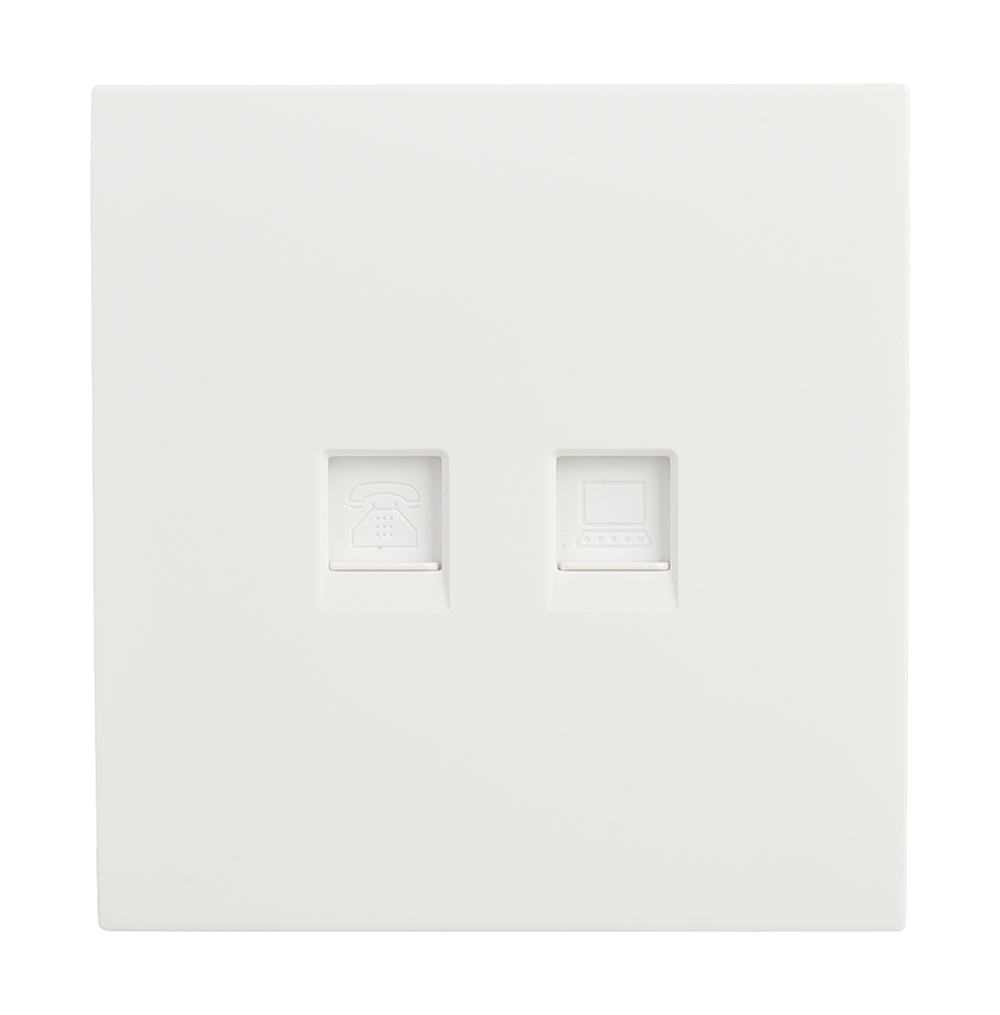 VIRAGO 2Gang RJ45 Data Outlet White