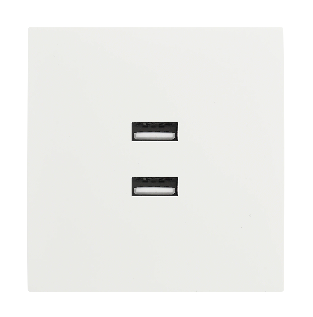 VIRAGO 2Gang  Type-A USB Charger Outlet White