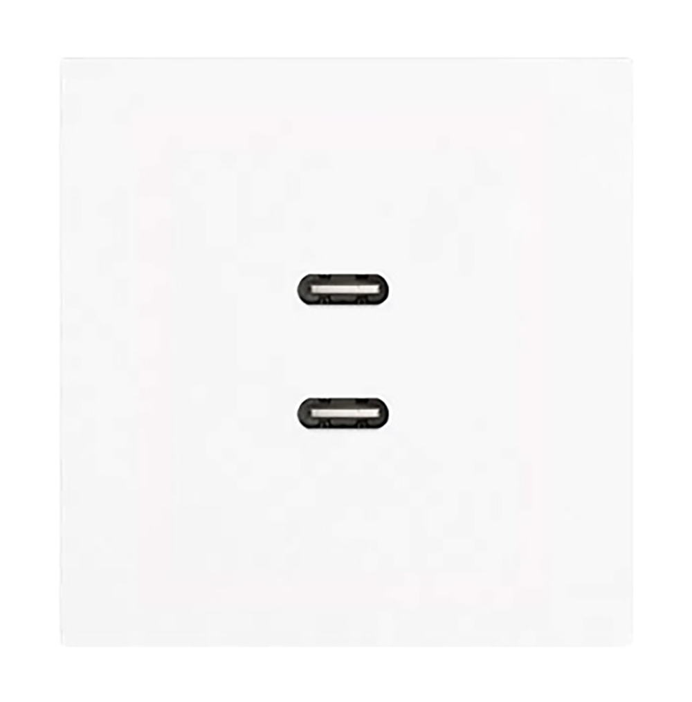 VIRAGO 2Gang  Type-C USB Charger Outlet White