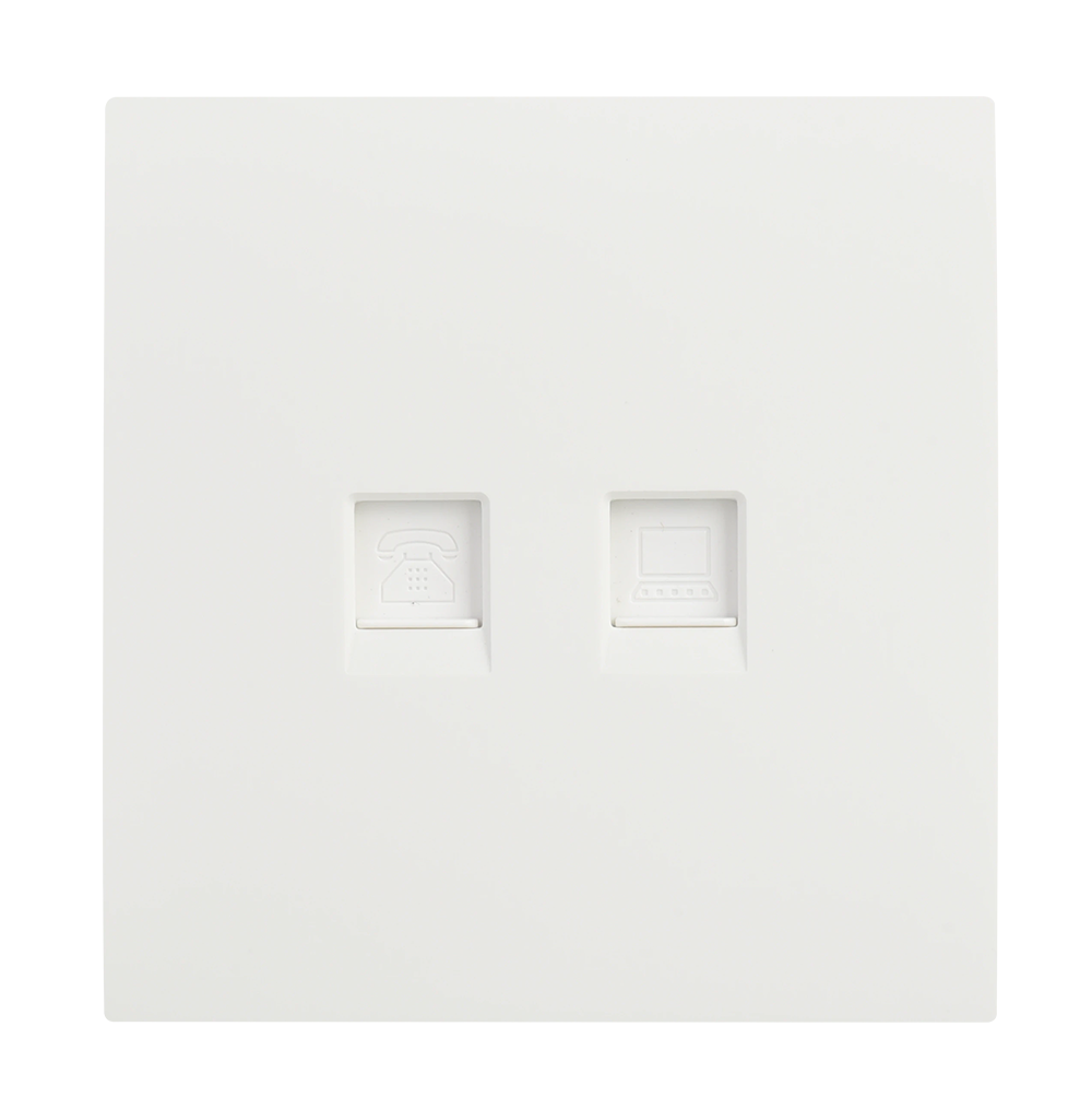 VIRAGO 1Gang Telephone + Data (RJ45) Outlet White