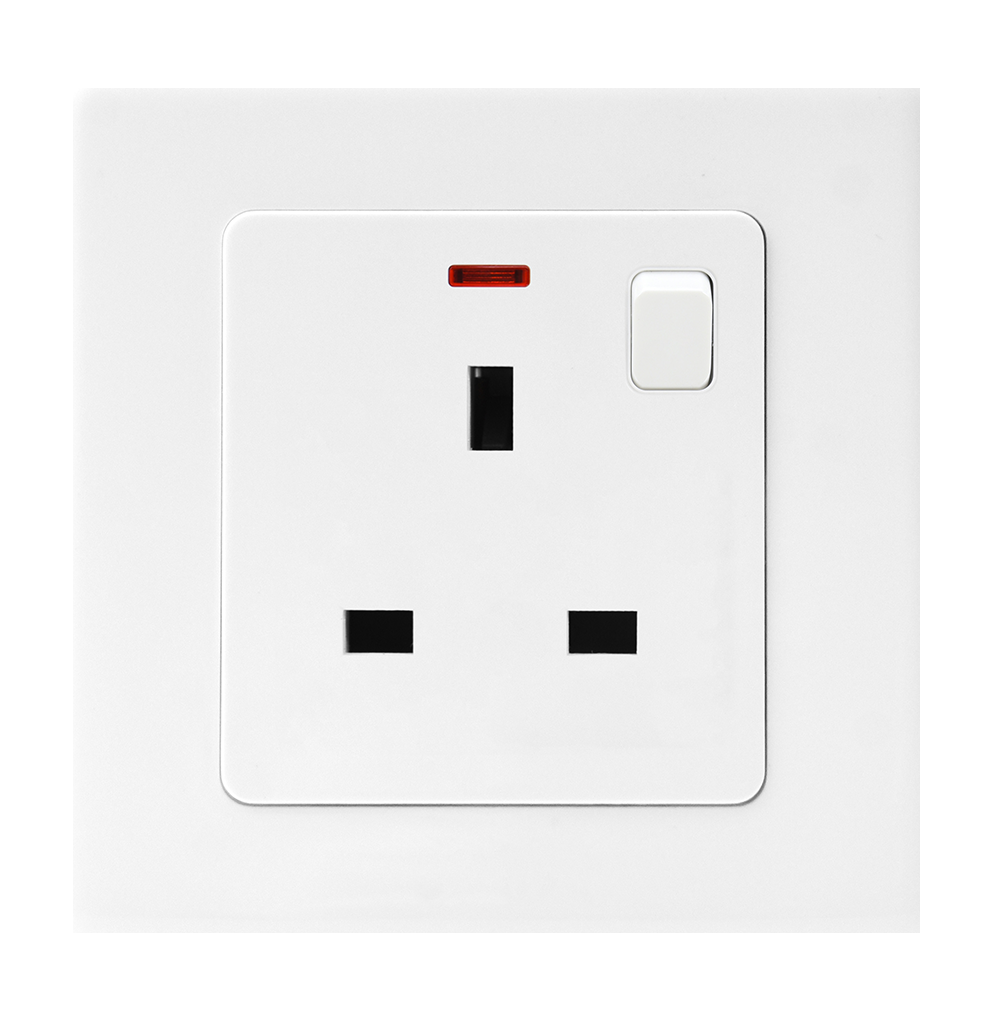 VIRAGO 13Amp. Single 1Pole Switched Socket Outlet with Indicator White