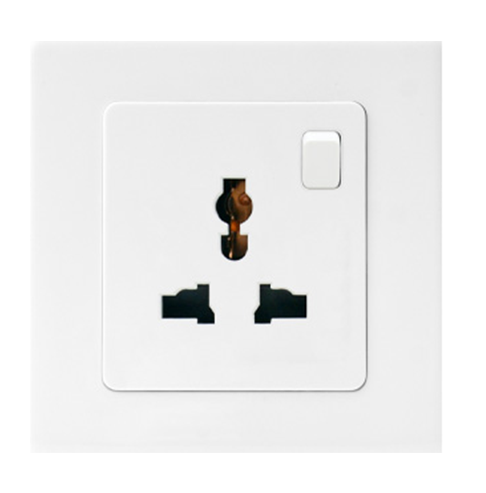 VIRAGO Multy Single 1Pole Switched Socket Outlet without Indicator White