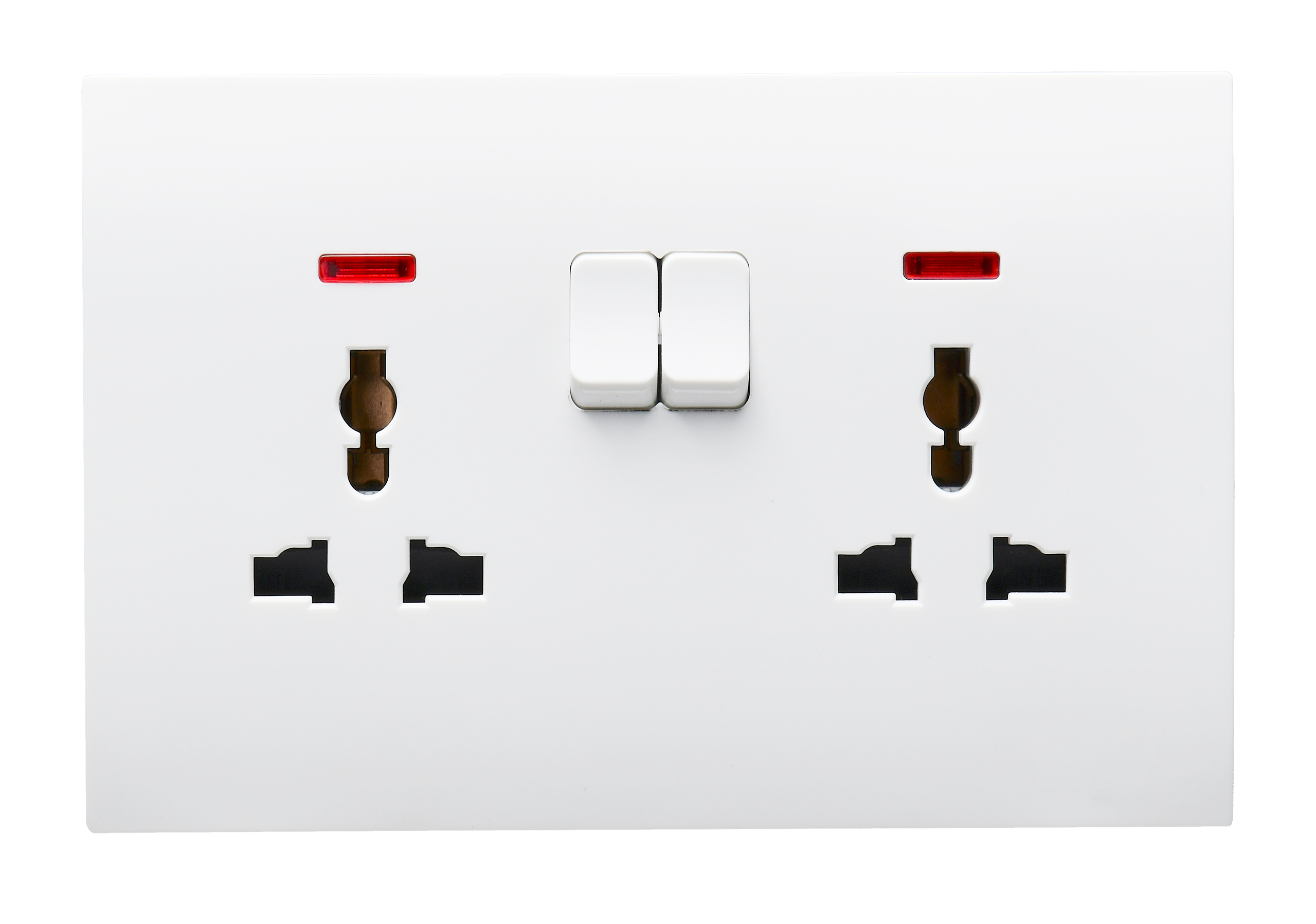 VIRAGO Multy Twin 1Pole Switched Socket Outlet with Indicator White